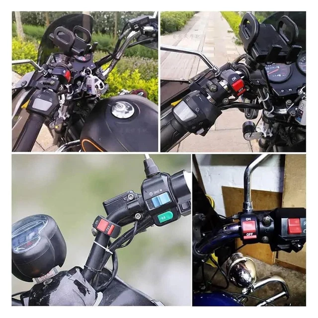 INTERRUTTORE TASTO MOTO BICI ON OFF 3 FILI SCOOTER FRECCE LUCI FARI UNIVERSALE - Foto 8