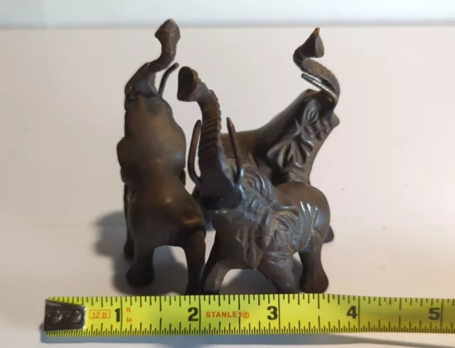 Three Vintage Iron Elephant Figurines