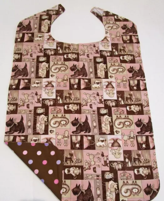 🐩  Cute DIVA DOGS Adult Sized Bib * Special Needs Seniors Reversible to Dots 🐩