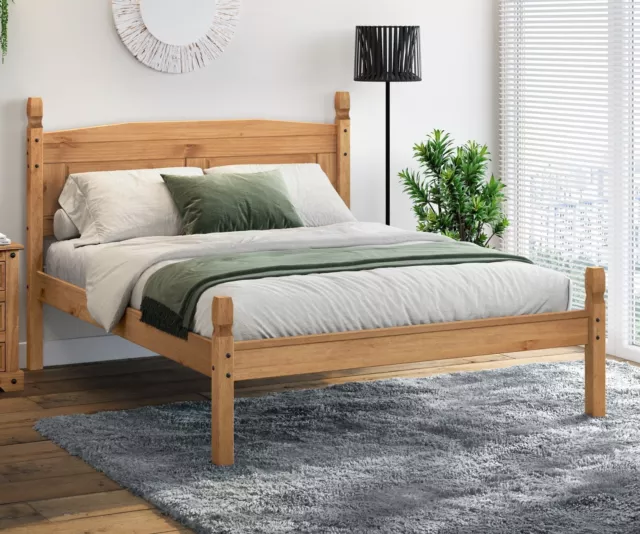 Corona Bed Frame 4ft6 Double Low End Bedroom Solid Pine by Mercers Furniture®