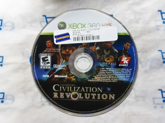 Sid Meier's Civilization Revolution (Xbox 360, 2008) - DISC ONLY