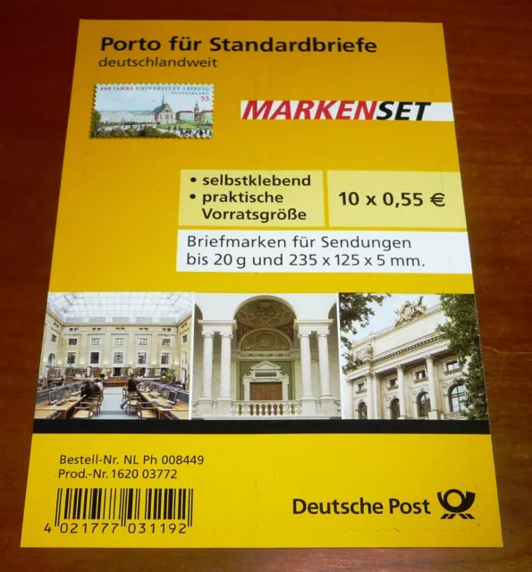 Bund Folienblatt 4 gest. 600Jahre Uni Leipzig 2009 ESST 10 x Nr.2747 2