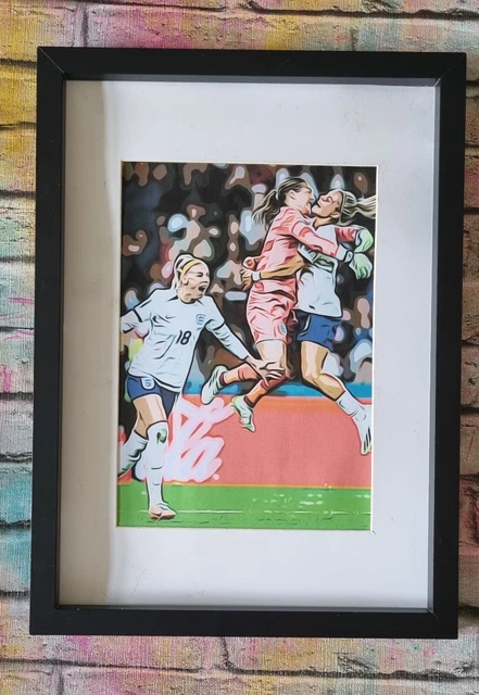 HWC Trading England Lionesses Womens World Cup 2023 Signed Autograph Photograph Display Printed Memorabilia For Women Football Fans And Fans - A3 Framed