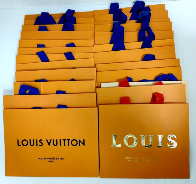 LOUIS VUITTON 24 Sacchetti di carta regalo per la spesa Borsa a nastro...