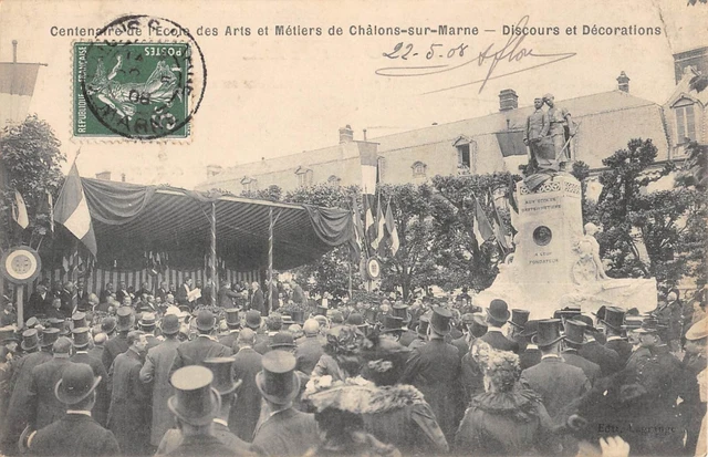 Cpa 51 Centenaire De L'ecole Des Arts Et Metiers De Chalons Sur Marne / Discours