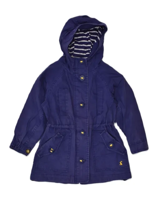 JOULES Girls Hooded Raincoat 4-5 Years Purple Cotton VB15