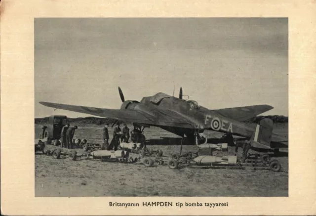 WW2 - BRITISH RAF HAMPDEN - BOMBING UP - ROYAL AIR FORCE - TURKISH - c. 1941