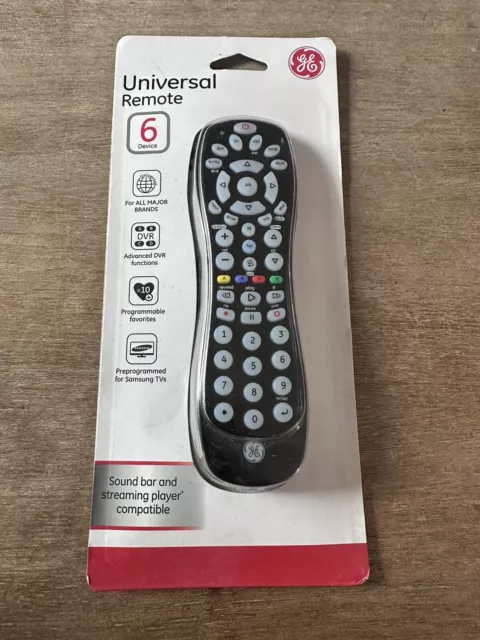 GE 34459 6 DEVICE UNIVERSAL REMOTE CONTROL, BLACK. NEW - FREE Shipping