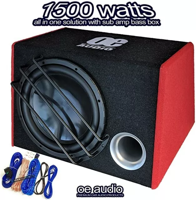 1500 watts 12" Bass box car audio sub woofer amp active amplified NEW UPGRADED