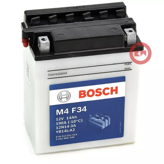 BATTERIA BOSCH M4 F34 Yb14L-A2 12V 14Ah Spunto 190A Moto - Scooter EUR  49,00 - PicClick IT