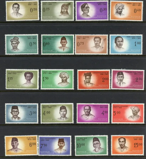 R2771 Indonésie 1961/2 Portraits 20v. MNH