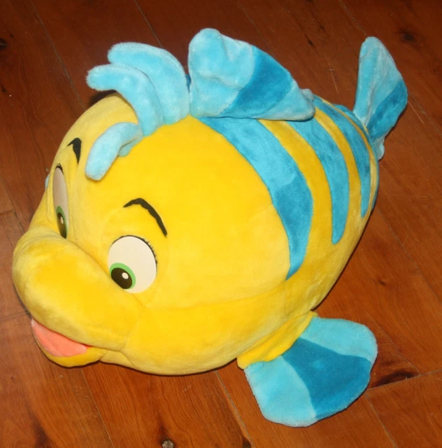 HUGE 24& WALT Disney The Little Mermaid FLOUNDER Plush Toy Fish Yellow