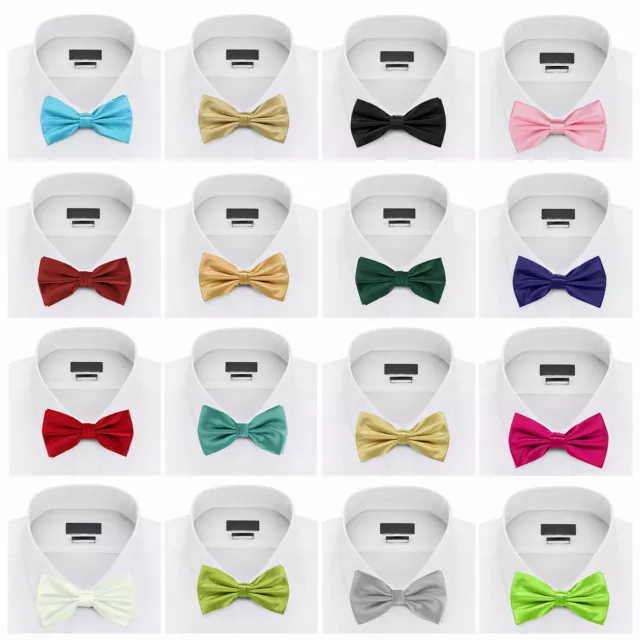 Classic Mens Womens Adjustable Bow Tie Pre Tied Plain Dickie Bowtie Wedding