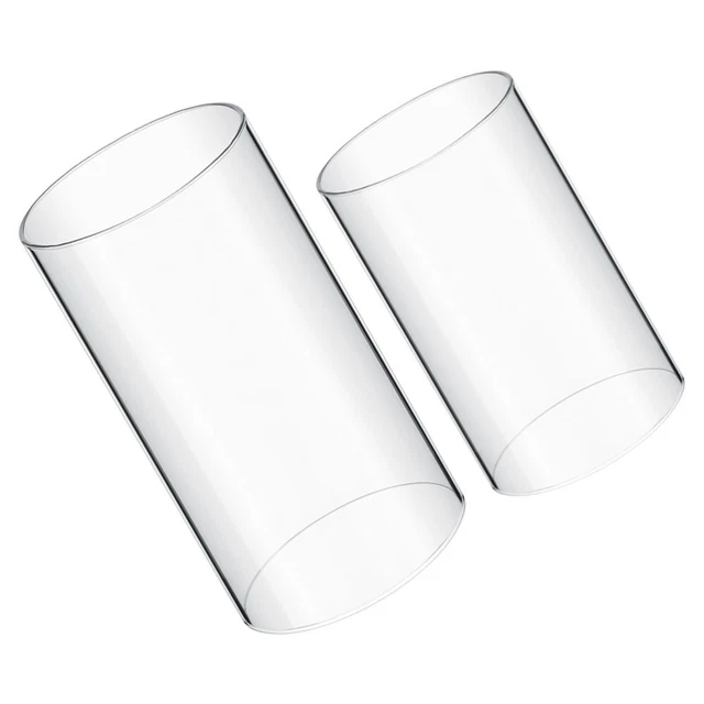 2Pcs open ended LED candle shade Candle Cover Transparent Clear Cylinder Candle