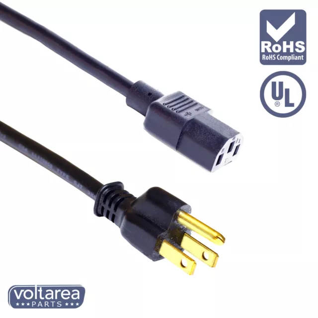 Power Cord Cable 6.6ft / 2m For Emerson LTDN42V68US TV