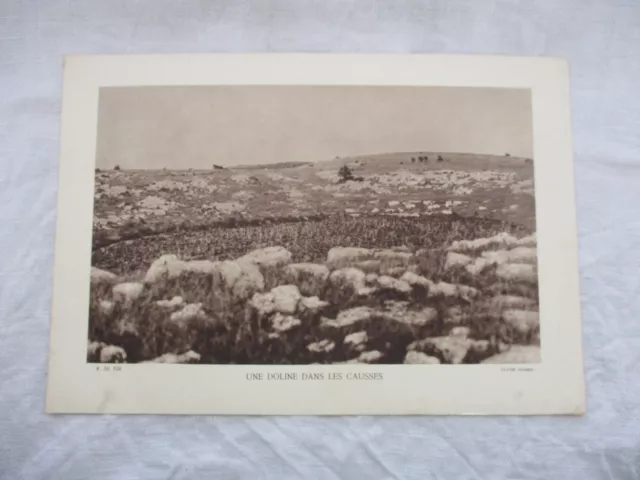 Ancienne Planche Cartonnee +- Une Doline Dans Les Causses