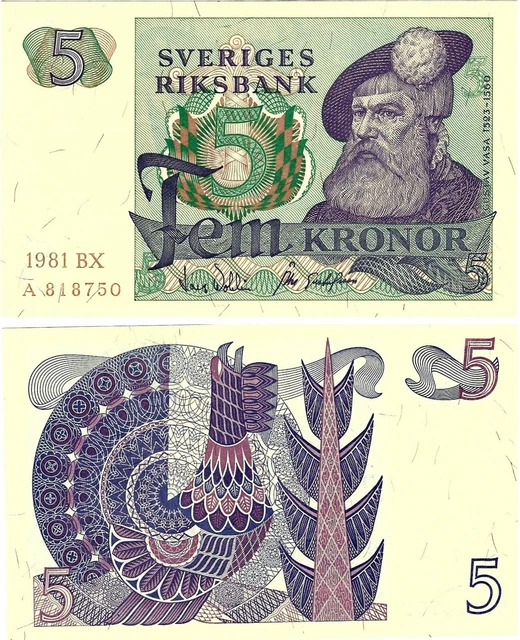 Schweden Banknote 10 Kronor 1981 Sveriges Riksbank P-51d(4) SEHR SELTEN