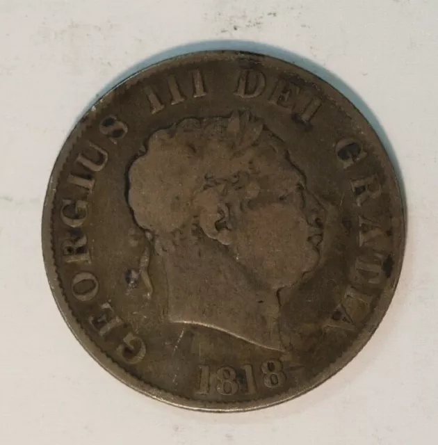 1818 Great Britain 1/2 Crown .925 Sterling Silver Coin - King George III