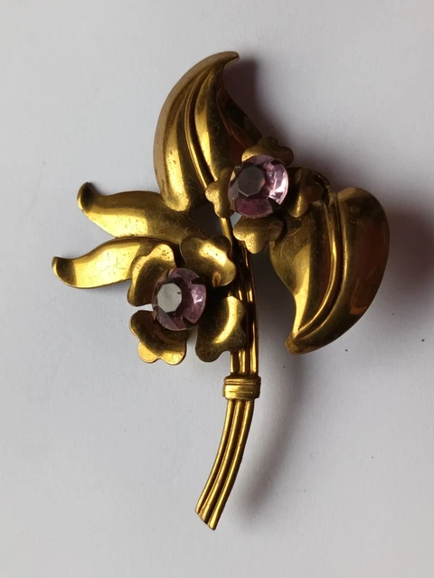 Grande Broche Ancienne Sulfure - Gravures Fleurs En Celluloid Et Laiton - Diamètre 54 Mm
