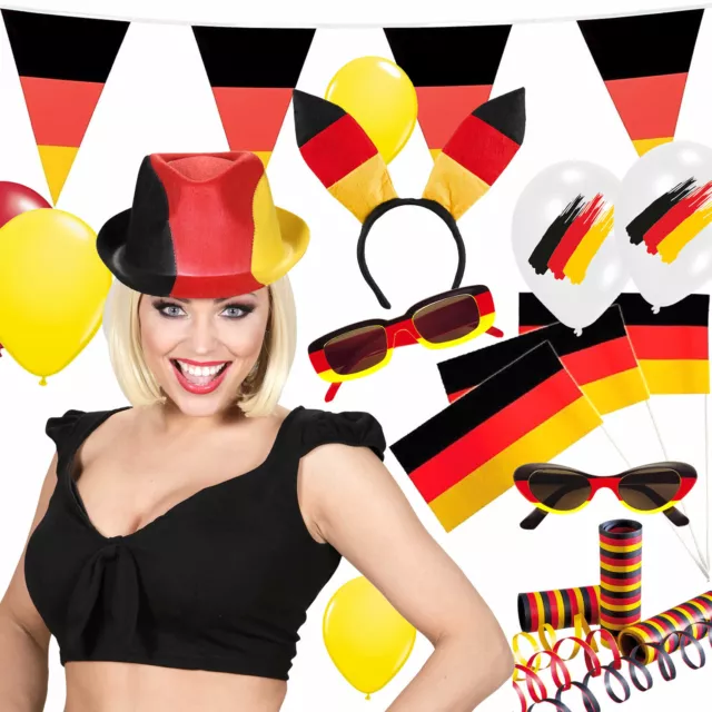 DEUTSCHLAND PARTY WM EM 2024 Fussball Fanartikel Schminke Brillen