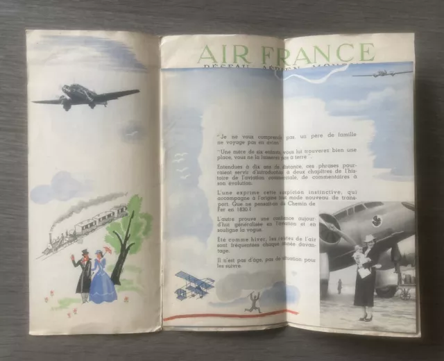 AIR FRANCE 1937 , lot Tarifs vols , dépliant , exposition internationale Paris . 3