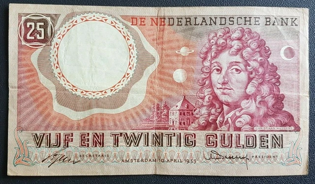 Pays-Bas - Nederland - Billet De 25 Gulden Du 10/4/1955. Pays-Bas - Nederland - Billet De 25 Gulden Du 10/4/1955.