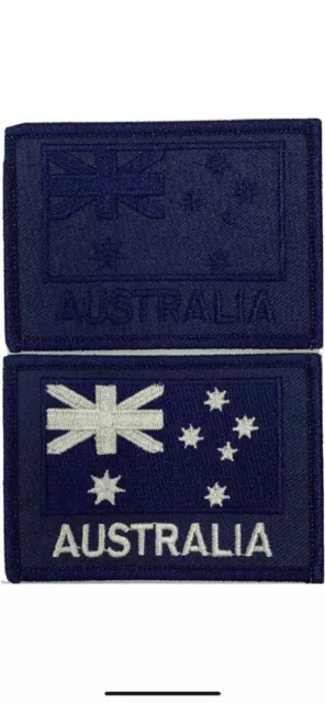 Australia Flag Tactical Navy Blue Patch DUO, hook & loop backing. FREE POST✔📩