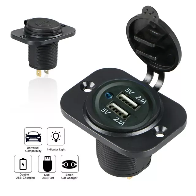 12V Car Cigarette Lighter Socket Dual USB Power Adapter Charger Plug Splitter zt