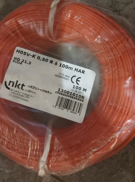 Cavo H05V-K 0.5mm2 ROSSO 100m NKT /#8 W0OR 9091