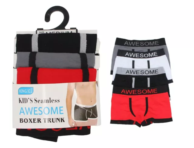 3 Pack Boys Kids Seamless Boxer Shorts Trunks Briefs Designer Underwear