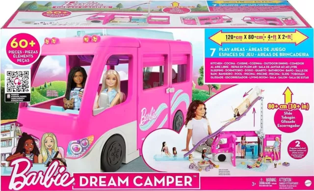 Barbie 60 Piece Dream Camper Van 3in1 Playset Accessories Barbie Adventure Toys 3
