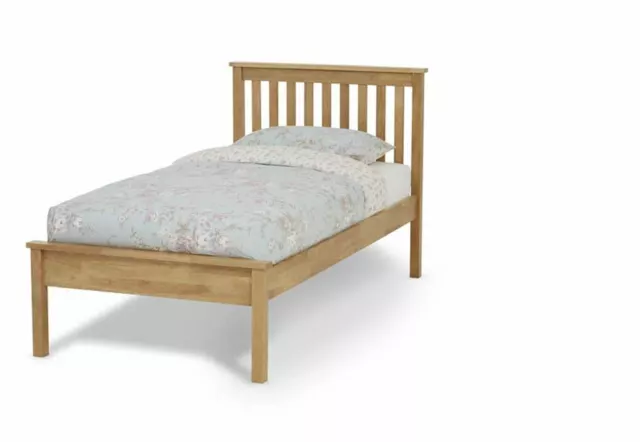 Serene Heather Honey Oak Opal White Hevea Wooden Bed 3FT 4FT Double 5FT 6FT