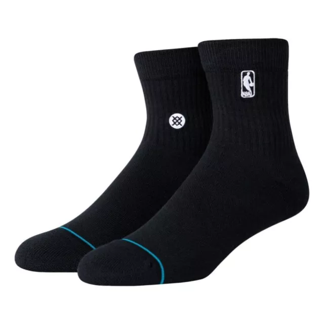NBA Logoman Stance Black & White Quarter Socks - Black