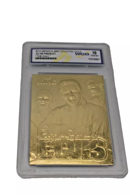 Elvis presley 2010 Merrick Mint Sculpted Gold Card "The King" WCG Graded 10 GEM
