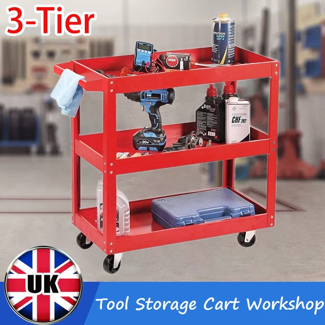 RED GARAGE MECHANICS Tool Trolley Storage Wheeled Cart