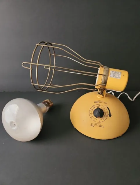 Lámpara solar vintage 1984 General Electric Time-A-Tan RSK-6 con bombilla amarilla funciona