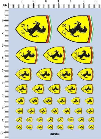 Decals FERRARI for different scales model kits  00387