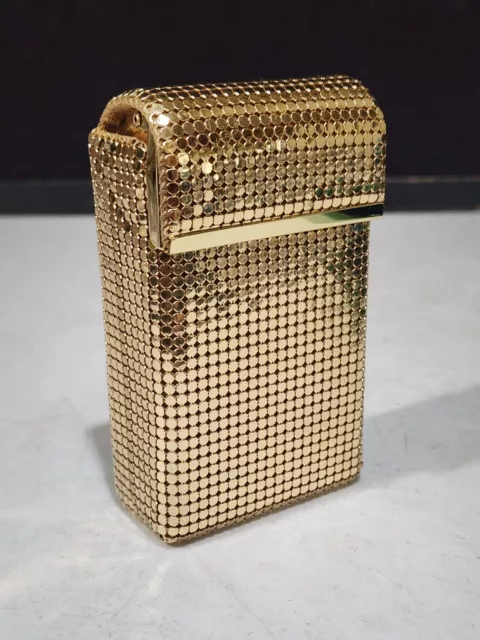 Vintage Art Deco Whiting and Davis Gold Mesh Cigarette Case Box