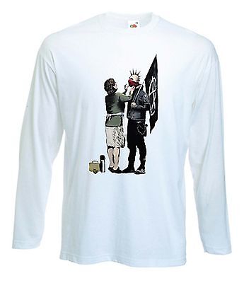 Banksy Punk MAMMA Manica Lunga T-Shirt-ANARCHIA ANARCHICO MADRE-taglie S a XXL