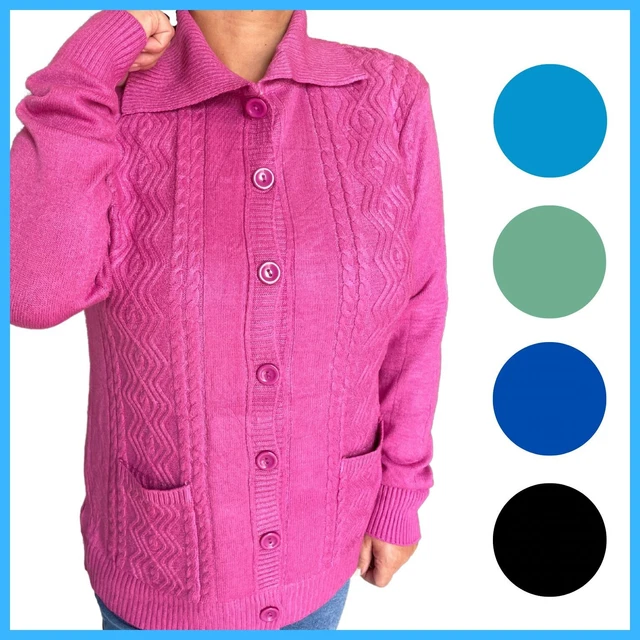 Cardigan Donna Lungo Con Bottoni - Maglione Elegante Invernale Con Tasche - Foto 11