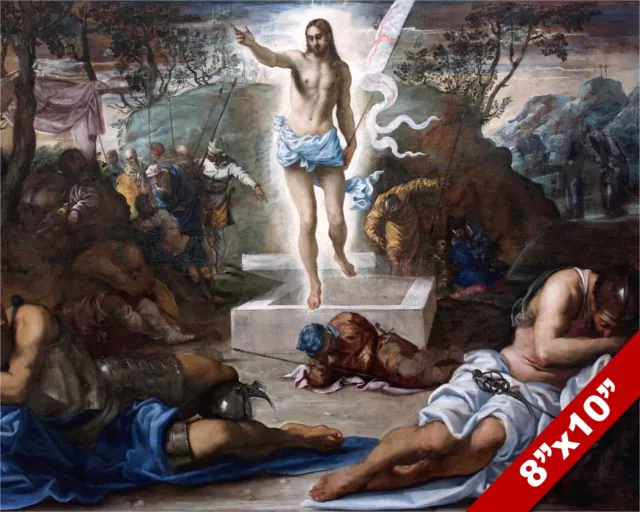 The Resurrection Of Jesus Christ Painting Christian Bible Art Real Canvas Print