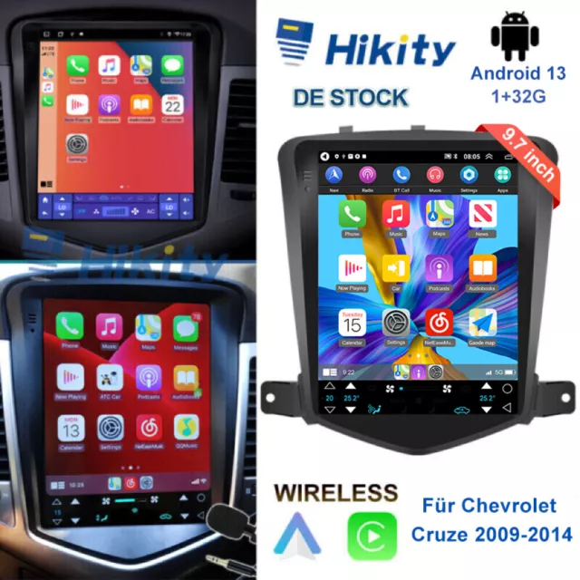 9.7" Android 13 Autoradio Apple Carplay GPS DSP BT Für Chevrolet Cruze 2009-2012