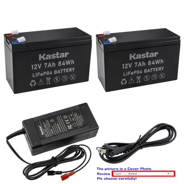 Kastar 12V 7Ah LiFePO4 Lithium Iron Phosphate Battery 14.6V 3A Fast Charger