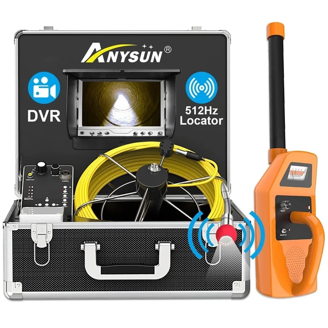 Anysun Inspection Camera w/Locator 7" LCD Monitor 8G SD Card 100FT