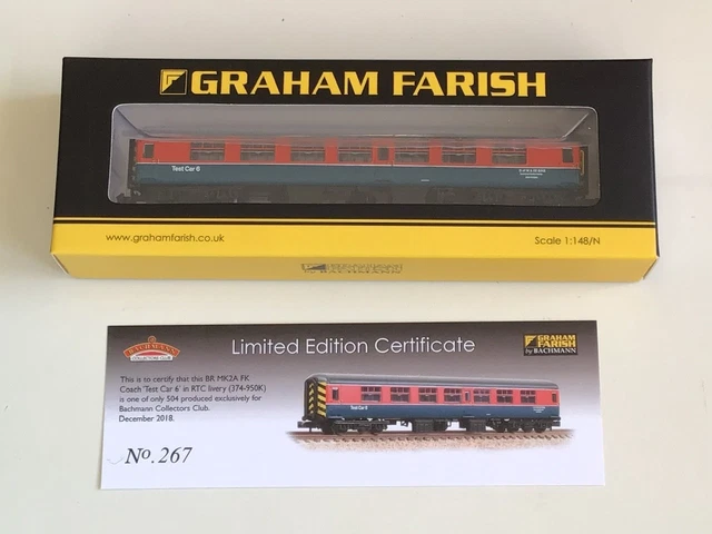 Br Rtc Lab Car GRAHAM FARISH N Gauge 374-950K Mk2A Ex-FK ‘Test Car 6’ Coach in BR RTC ...