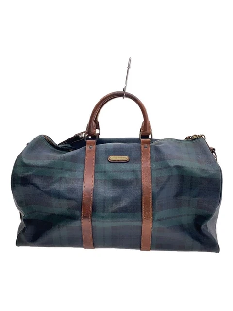 RALPH LAUREN POLO Bear Boston Bag Suede Leather Black 2-Way
