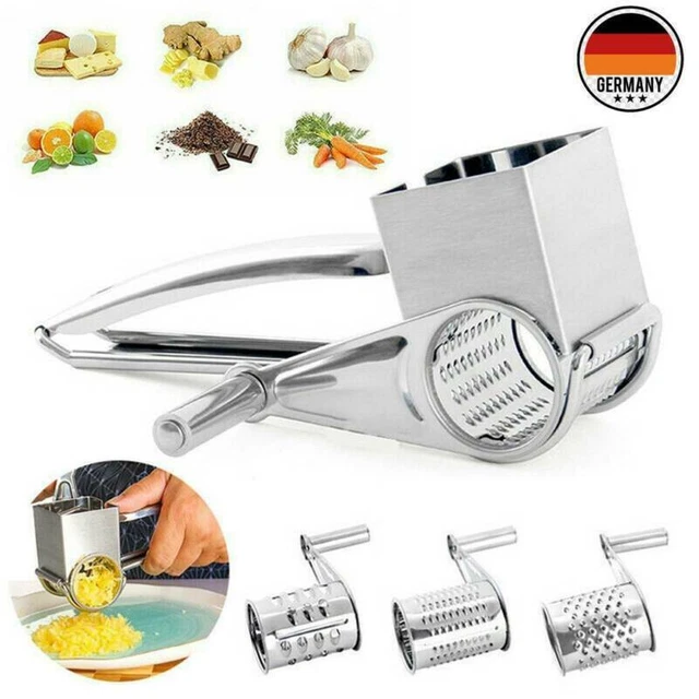 Käseraspel Parmesanreibe Käsereibe Hartkäsereibe Edelstahl 3 Trommeln I7A4