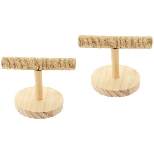 2 PIEZAS Soporte para pájaros loro plataforma de madera natural perca pájaros oficina