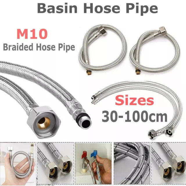 New Basin Hose Pipe Flexible Tap Connectors Flexi Tails Monobloc Mixer Tap Pipes