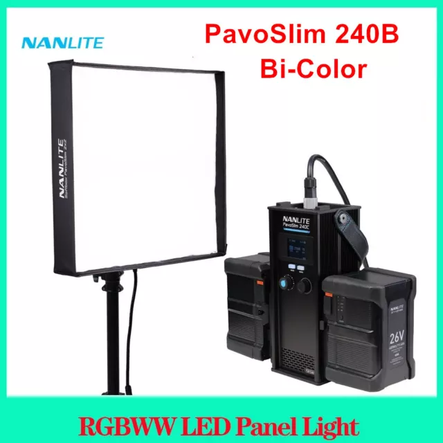 NANLITE PavoSlim 240B 260W Ultra-Thin LED Video Panel Light Bi-Color 2700K-6500K